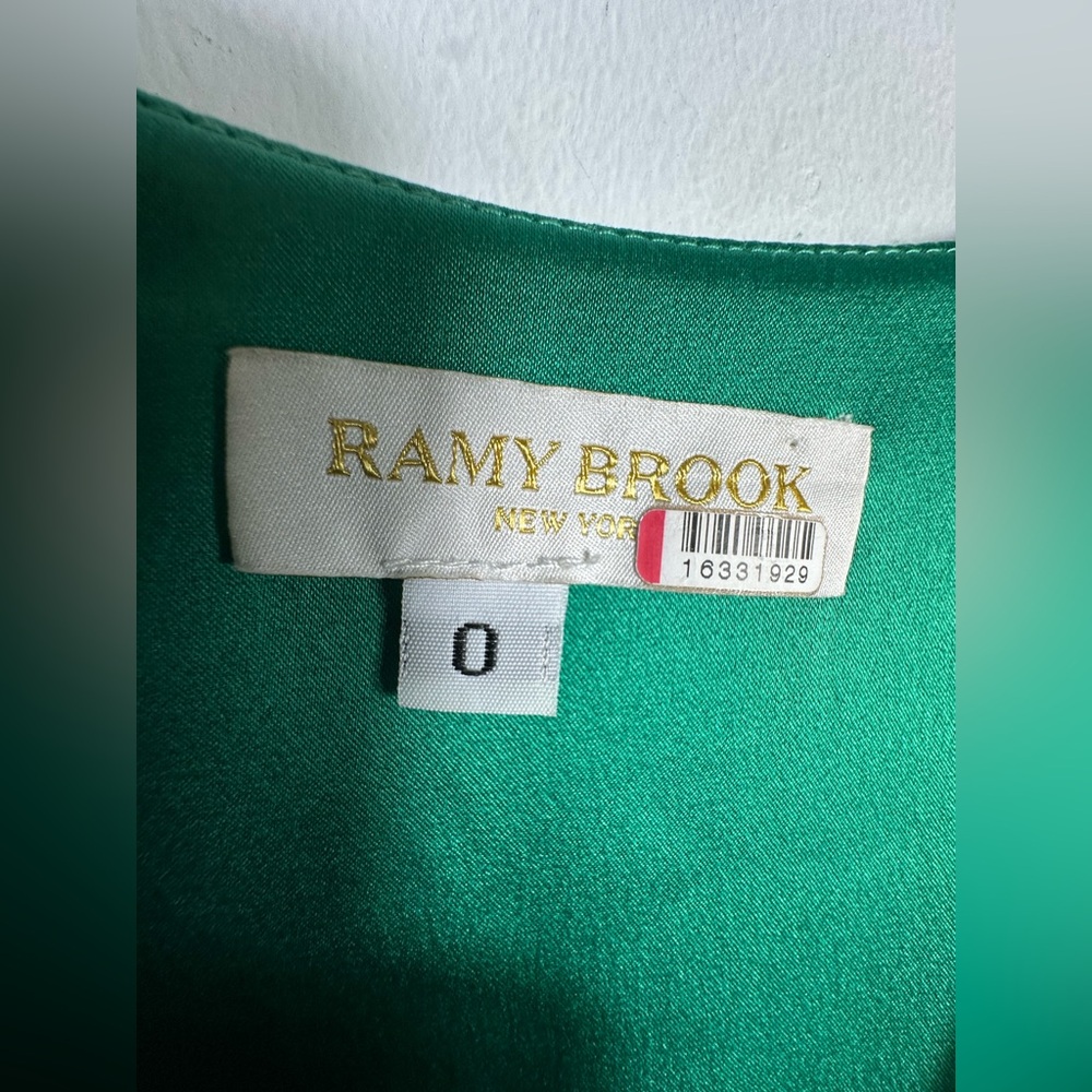 Rami Brooke Madeline Gown Deep V Long Sleeve Green Maxi Dress Size 0 - Picture 8 of 17